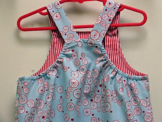 Toddler & girl's dress pdf sewing pattern  LUCY LOU sizes 1 to 10 years jumper dress or sundress.