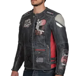 Tokyo Vintage Fully-Protected Biker Leather Jacket