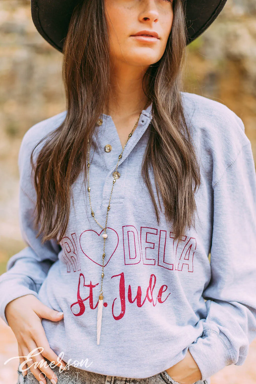 Tri Delta Loves St Jude Thermal Henley