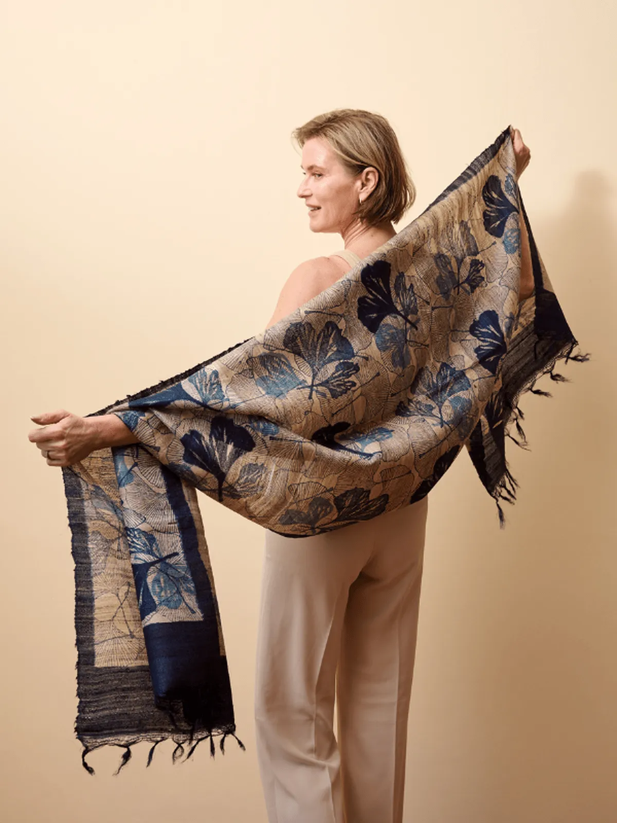 Tussar Silk Scarf Ava Blue