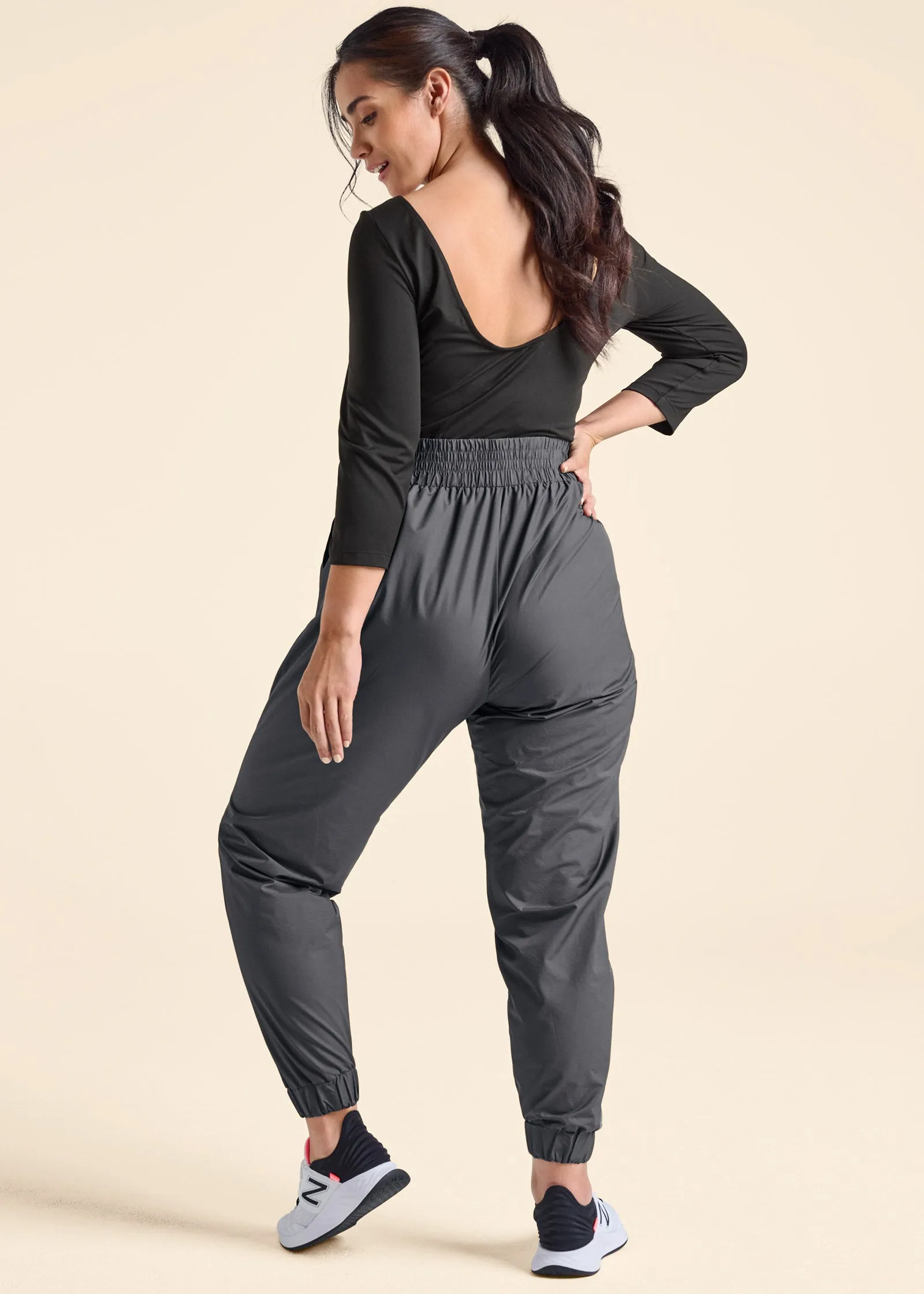 Two-Tone Sport Jumpsuit - Black & Grey