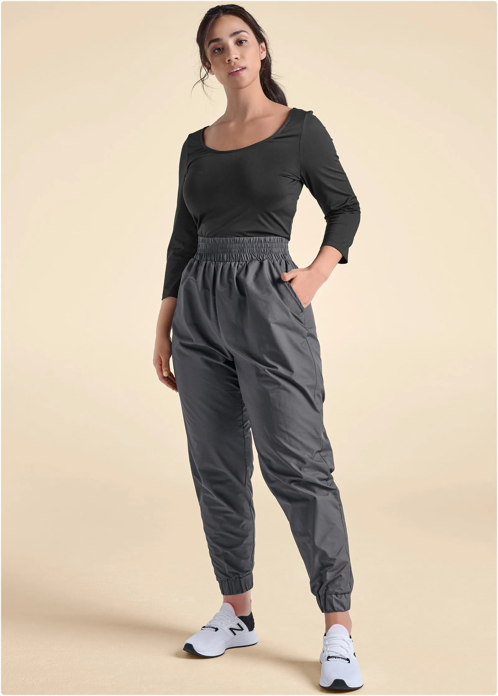 Two-Tone Sport Jumpsuit - Black & Grey