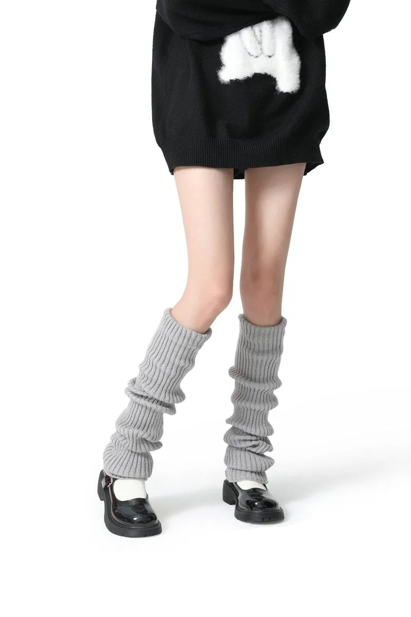 Urban Chic Women Grey Knitted Leg Warmers