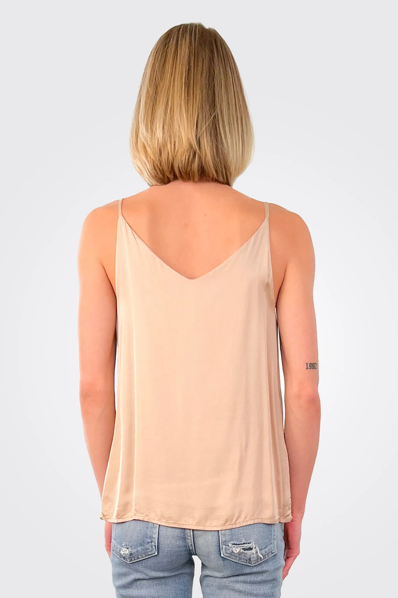 V Neck Camisole - Rose Gold