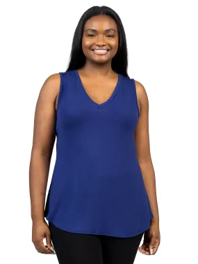 V Neck Sleeveless Rounded Hemline Plus Size Top