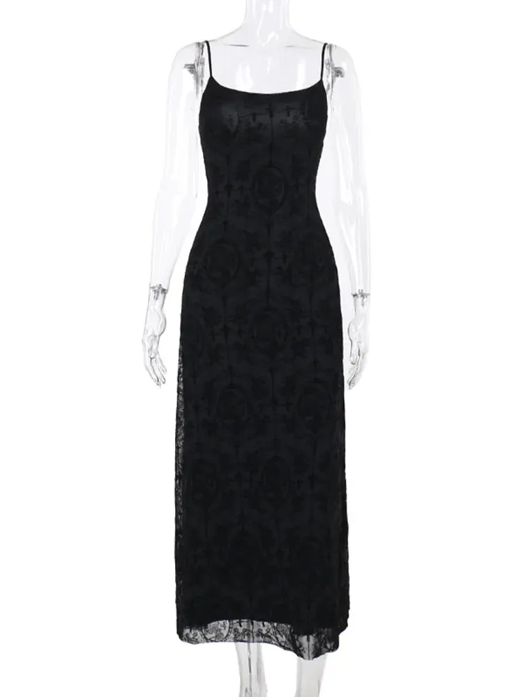 Velvet Vintage Cami Maxi Spaghetti Bodycon Camisole Club Sleeveless Strap Party Gown