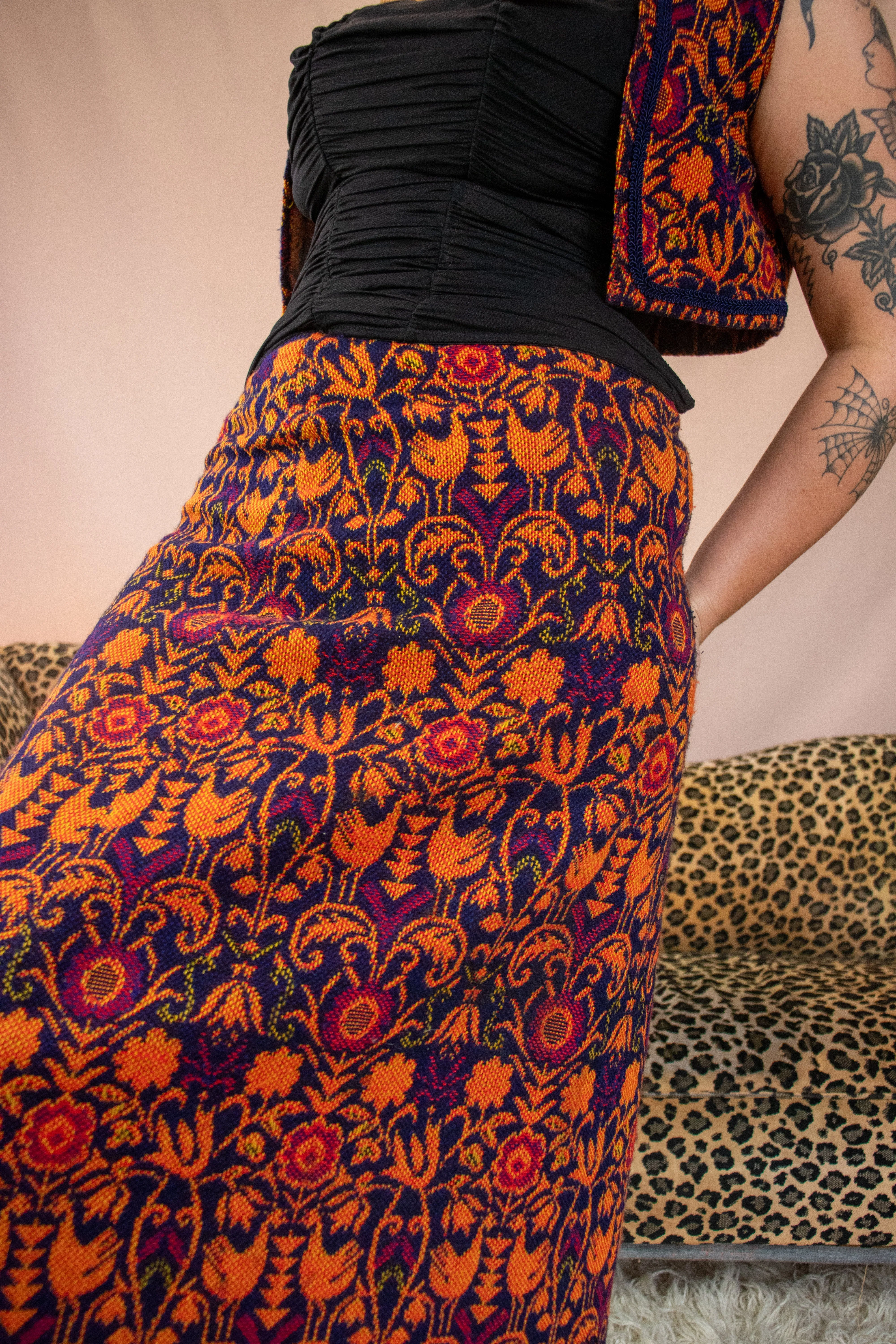 Vintage Tapestry Two Piece Skirt Set