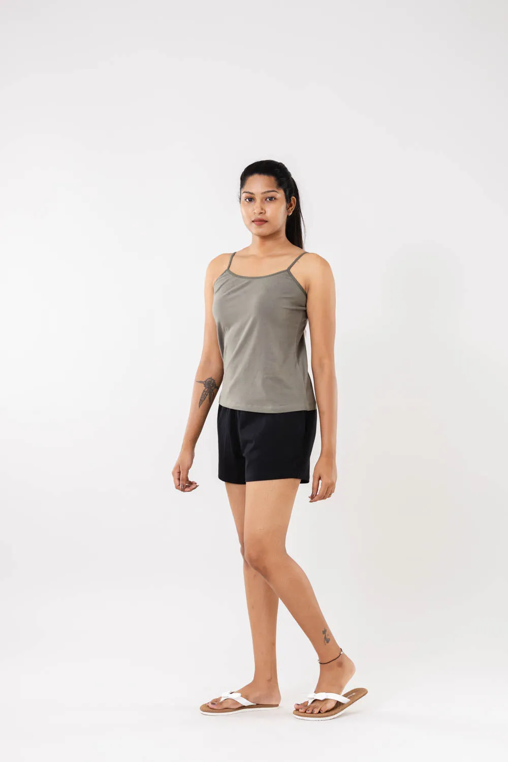 Women Cement Grey Camisole Slip