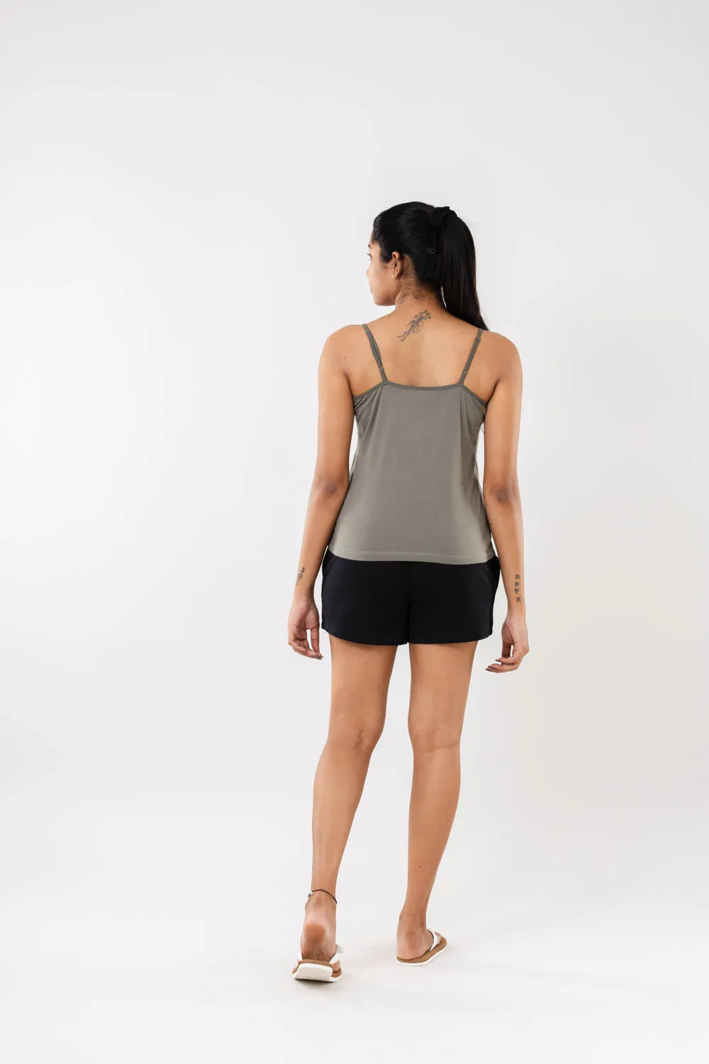 Women Cement Grey Camisole Slip