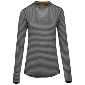 Womens Merino 180 Long Sleeve Crew (Mini Stripe Smoke/Charcoal)