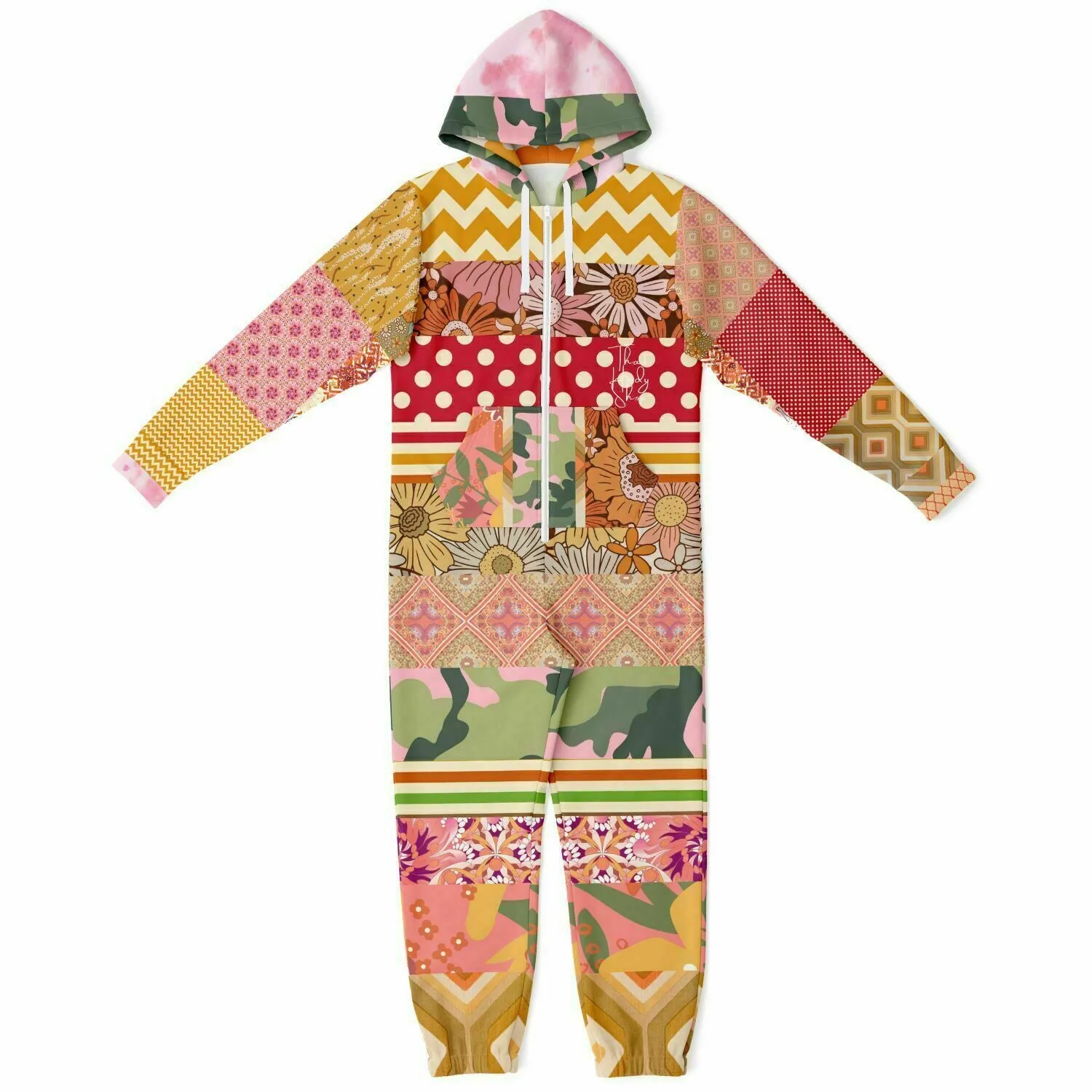 Yogananda Floral Patchwork Unisex Fleece Romper