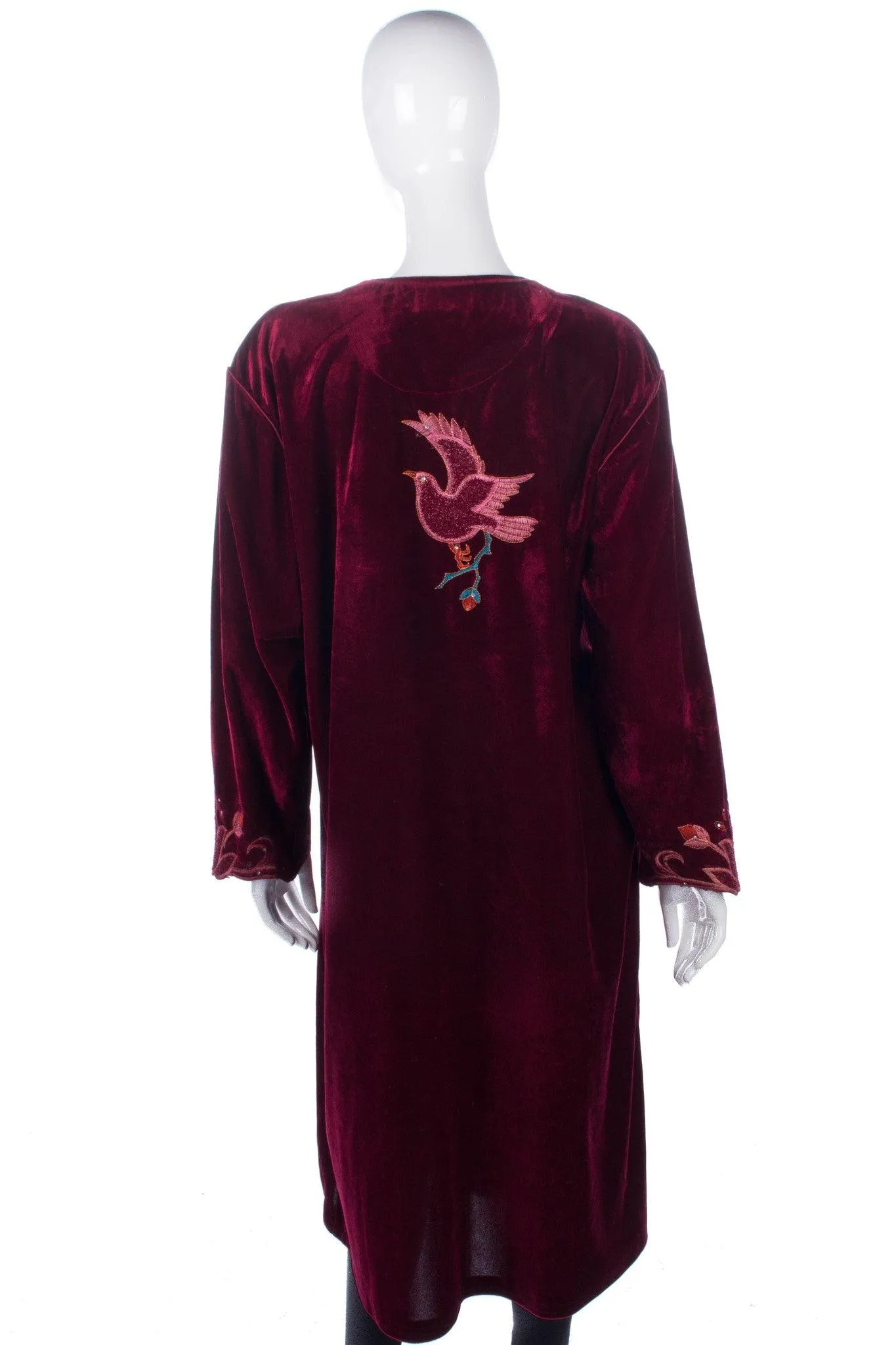 Zen Magic Velvet Tunic Dress Burgundy Size L-XL