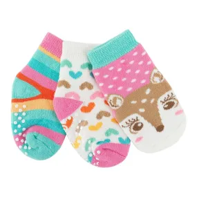 Zoocchini 3-Pack Comfort Terry Socks Set - Fiona the Fawn (0-24 Months)